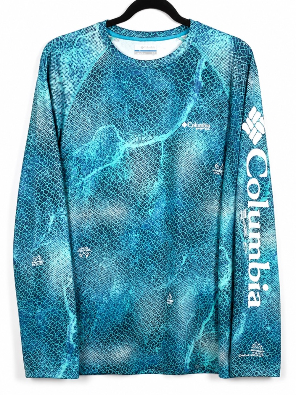 Columbia PFG Shirt Men’s M Blue Green Omni-Shade Realtree Long Sleeve Fishing - Picture 2 of 14